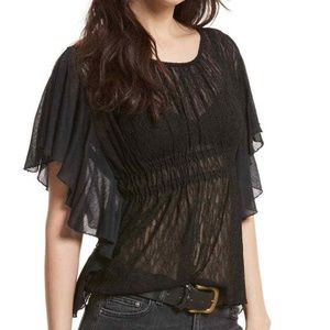 Free People June Lace Sheer Top Size Large NWT